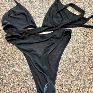 Women's Black ICON SWIM triangle bikini